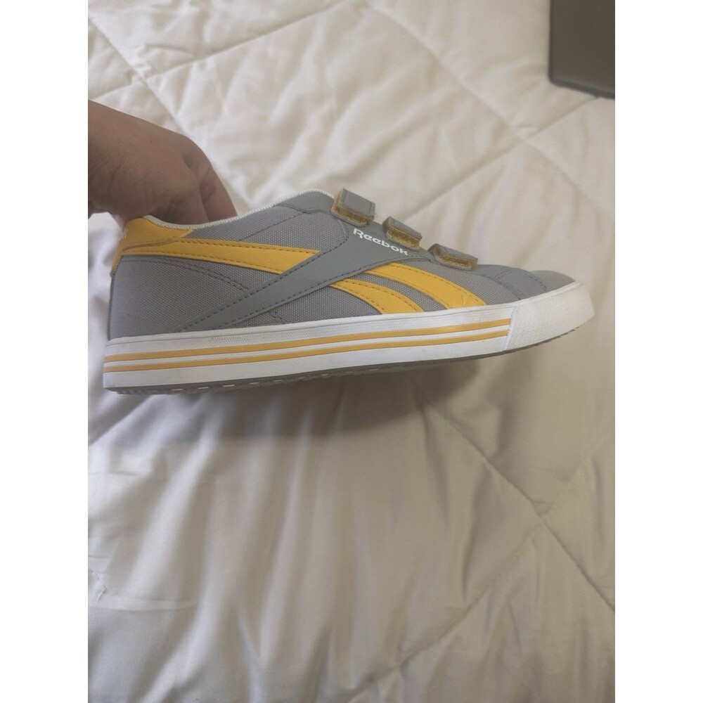 Unisex Reebok Strap Mustard/Gray/white Sneakers Size Young Men 5 - Picture 6 of 8